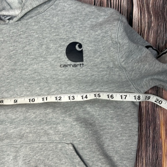 Carhartt Unisex Gray Hoodie- Size 10/12 Medium - Picture 12 of 13